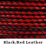 Black & Red Braided Leather Bolo Cord