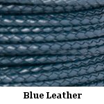 Blue Braided Leather Bolo Cord