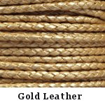 Gold Braided Leather Bolo Cord
