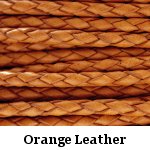 Orange Braided Leather Bolo Cord
