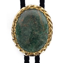 African Jade Twisted Edge Bolo Tie