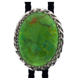 Mojave Green Turquoise Twisted Edge Bolo Tie