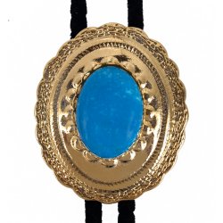 Turquoise Concho Style Bolo Tie