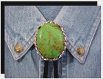 Mojave Green Turquoise Twisted Edge Bolo Tie 