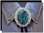 Turquoise Antique Scroll Bolo Tie