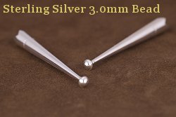 Sterling Silver 3.0mm Bead Bolo Tips