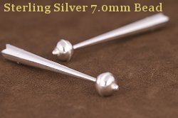 Sterling Silver 7.0mm Bead Bolo Tips