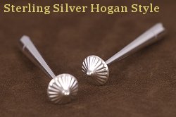 Sterling Silver Hogan Style Bolo Tips