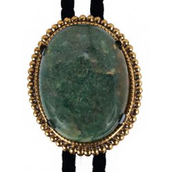 African Jade Beaded Edge Bolo Tie