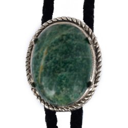 African Jade Rope Edge Bolo Tie