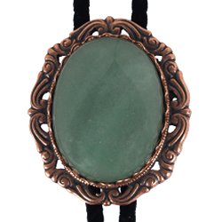 Aventurine Antique Scroll Bolo Tie