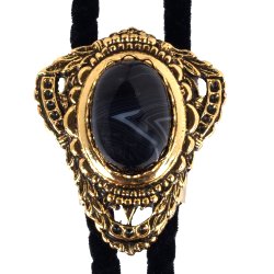 Black Lace Filigree Style Bolo Tie