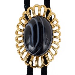 Black Lace Wire Design Bolo Tie