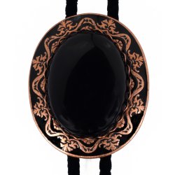 Black Onyx Antique Design Bolo Tie