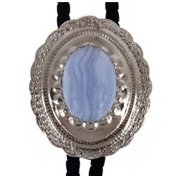 Blue Lace Concho Style Bolo Tie