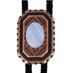 Blue Lace Scalloped Edge Bolo Tie