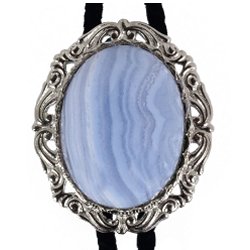 Blue Lace Antique Scroll Bolo Tie