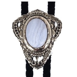 Blue Lace Filigree Style Bolo Tie