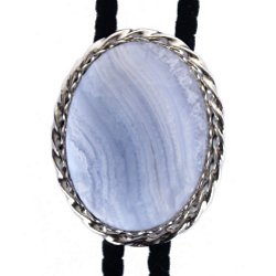 Blue Lace Twisted Edge Bolo Tie