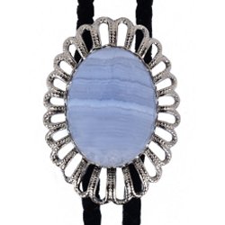 Blue Lace Wire Design Bolo Tie