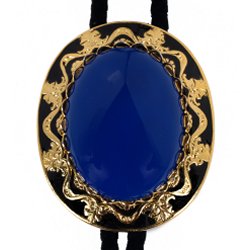 Blue Onyx Antique Design Bolo Tie