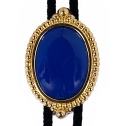 Blue Onyx Premium Beaded Edge Bolo Tie