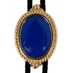 Blue Onyx Premium Beaded Edge Bolo Tie