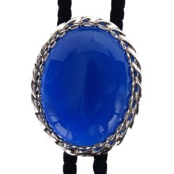 Blue Onyx Twisted Edge Bolo Tie