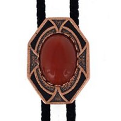 Carnelian Bezel Edge Bolo Tie