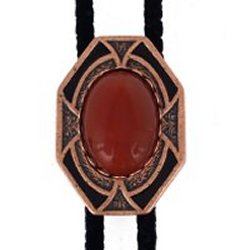 Carnelian Bezel Edge Bolo Tie