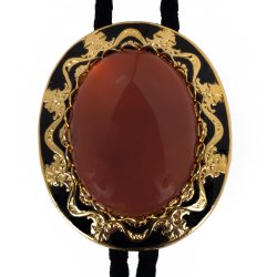 Carnelian Antique Design Bolo Tie