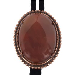 Carnelian Beaded Edge Bolo Tie