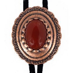 Carnelian Concho Style Bolo Tie