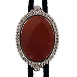 Carnelian Premium Beaded Edge Bolo Tie