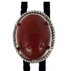 Carnelian Rope Edge Bolo Tie