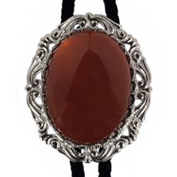 Carnelian Antique Scroll Bolo Tie