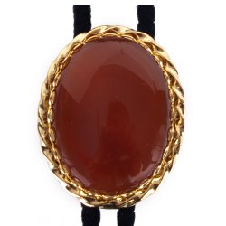 Carnelian Twisted Edge Bolo Tie