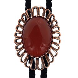 Carnelian Wire Design Bolo Tie