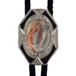 Crazy Lace Bezel Edge Bolo Tie