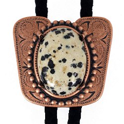 Dalmatian Jasper Classic Cowboy Bolo Tie