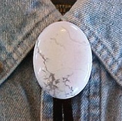 Naked Howlite "White Buffalo" Bolo Tie