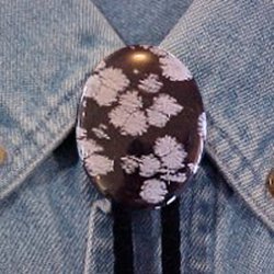 Naked Snowflake Obsidian Bolo Tie