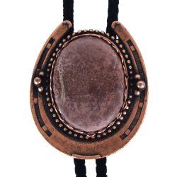 Crazy Horse Horseshoe Design Bolo Tie