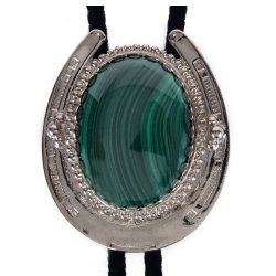 Malachite Horseshoe Design Bolo Tie