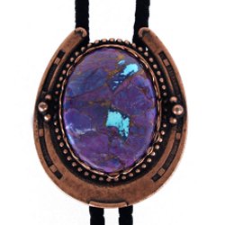 Mojave Purple Turquoise Horseshoe Design Bolo Tie