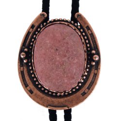 Rhodonite Horseshoe Design Bolo Tie