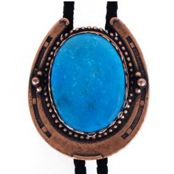 Turquoise Horseshoe Design Bolo Tie