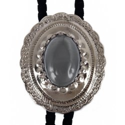 Hematite Concho Style Bolo Tie