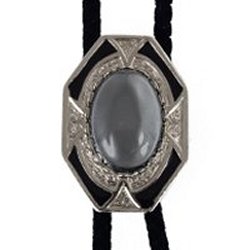 Hematite Bezel Edge Bolo Tie