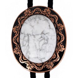 Howlite Antique Design Bolo Tie